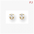 18k  3mm Square CZ Earrings