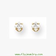 18k  3mm Square CZ Earrings