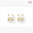 18k  4mm Prong Simulated Pearl Earrings