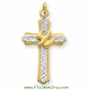 18k Gold -plated & Sterling Silver Dove Cross Charm