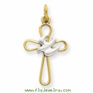 18k Gold -plated & Sterling Silver Holy Spirit Cross Charm