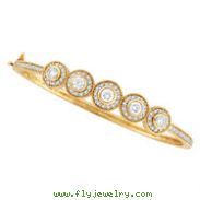 18K Gold Designer 2.53 Diamond Bangle Bracelet SI1-SI2 G-H