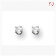 18K White 3mm CZ Earrings