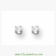 18K White 3mm CZ Earrings