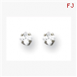 18K White 3mm Square CZ Earrings