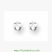 18K White 3mm Square CZ Earrings