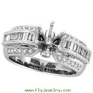 18K White Gold 1.05ct Diamond Semi Mount Antique Style Ring Setting SI1-SI2 G-H