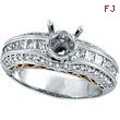 18K White Gold 1.1ct Diamond Semi Mount Antique Style Setting SI1-SI2 G-H