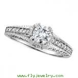 18K White Gold 1.2ct Diamond Engagement Ring Antique Style SI2 H-I