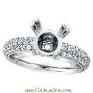 18K White Gold 1.55ct Diamond Eternity Setting Semi Mount Ring Mounting SI1-SI2 G-H