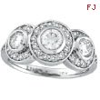 18K White Gold 1.76 Diamond Bezel 3 Large Stone Ring