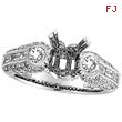 18K White Gold 1.7ct Diamond Semi Mount Antique Style Setting SI1-SI2 G-H