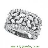 18K White Gold 2.34 Diamond Floral Burst Ring SI1-SI2 G-H