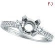 18K White Gold .55ct Diamond Semi Mount Antique Style Ring Setting SI1-SI2 G-H