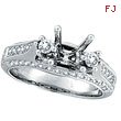 18K White Gold .55ct Diamond Semi Mount Antique Style Setting SI1-SI2 G-H