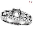 18K White Gold .75ct Diamond Semi Mount Antique Style Setting SI1-SI2 G-H