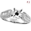 18K White Gold .80ct Diamond Semi Mount Mounting Antique Style Ring Setting SI1-SI2 G-H