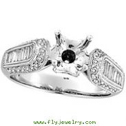 18K White Gold .80ct Diamond Semi Mount Mounting Antique Style Ring Setting SI1-SI2 G-H