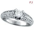 18K White Gold .90ct Diamond Solitaire Antique Style Engagement Ring SI2 H-I