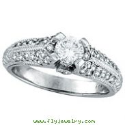 18K White Gold .90ct Diamond Solitaire Antique Style Engagement Ring SI2 H-I