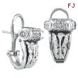 18K White Gold Antique-Style .59ct Diamond Scroll French-Style Post Earrings