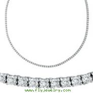18K White Gold Eternity 10.51ct Diamond Tennis Necklace SI1-SI2 G-H