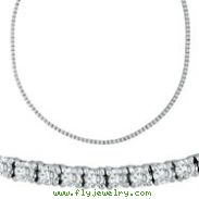 18K White Gold Eternity 10.51ct Diamond Tennis Necklace SI1-SI2 G-H