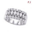 18K White Gold Marquise 1.27ct Diamond Triple Row Ring SI1-SI2 G-H