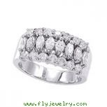 18K White Gold Marquise 1.27ct Diamond Triple Row Ring SI1-SI2 G-H