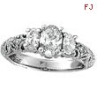 18K White Gold Three Stone 1.25ct Diamond Ring SI2 H-I