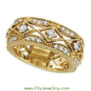 18K Yellow Gold 1.0ct  Diamond Eternity Band Ring SI1-SI2 G-H