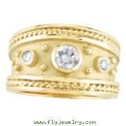 18K Yellow Gold .40ct Diamond Antique Style Ring