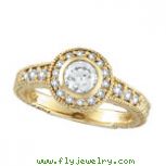 18K Yellow Gold .80ct Diamond Bezel Ring SI1-SI2 G-H