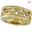 18K Yellow Gold Antique Style .25ct Diamond Band Eternity Ring