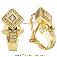 18K Yellow Gold Antique-Style .68ct Diamond French-Style Post Earrings