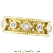 18K Yellow Gold Byzantine .41ct Diamond Band