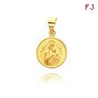 18K Yellow Gold Round Our Lady of Perpetual Help Medal