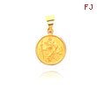 18K Yellow Gold Saint Christopher Medal