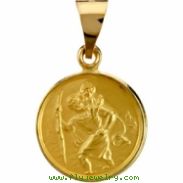 18K Yellow Gold St Christopher Medal
