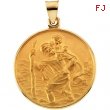 18K Yellow Gold St Christopher Medal