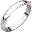 18kt White 03.00 mm Half Round Band