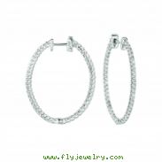 2 Pointer oval hoop earrings 