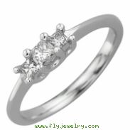 3-Stone White Gold Diamond Bridal Ring
