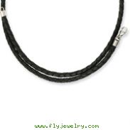 3.0mm Genuine Leather Weave Necklace