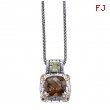 Alesandro Menegati 14K Accented Sterling Necklace with Smoky Quartz/Peridot/Iolites