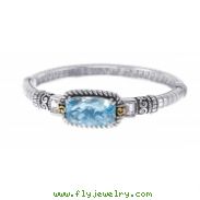 Alesandro Menegati 14K Accented Sterling Silver Bangle with Blue and White Topaz