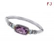 Alesandro Menegati 14K Accented Sterling Silver Bangle with Blue Topaz and Amethyst