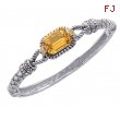 Alesandro Menegati 14K Accented Sterling Silver Bangle with Diamonds and Citrine