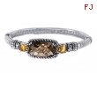 Alesandro Menegati 14K Accented Sterling Silver Bangle with Smoky Quartz and Citrines