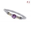 Alesandro Menegati 14K Accented Sterling Silver Bangle with White and Blue Topaz and Amethyst